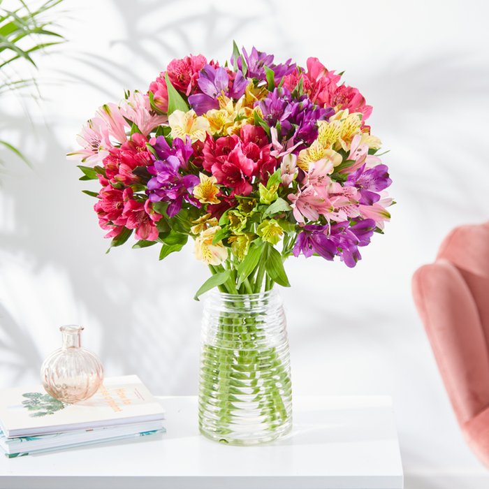The Letterbox Alstroemeria Bouquet & Happy Birthday Bar Moonpig